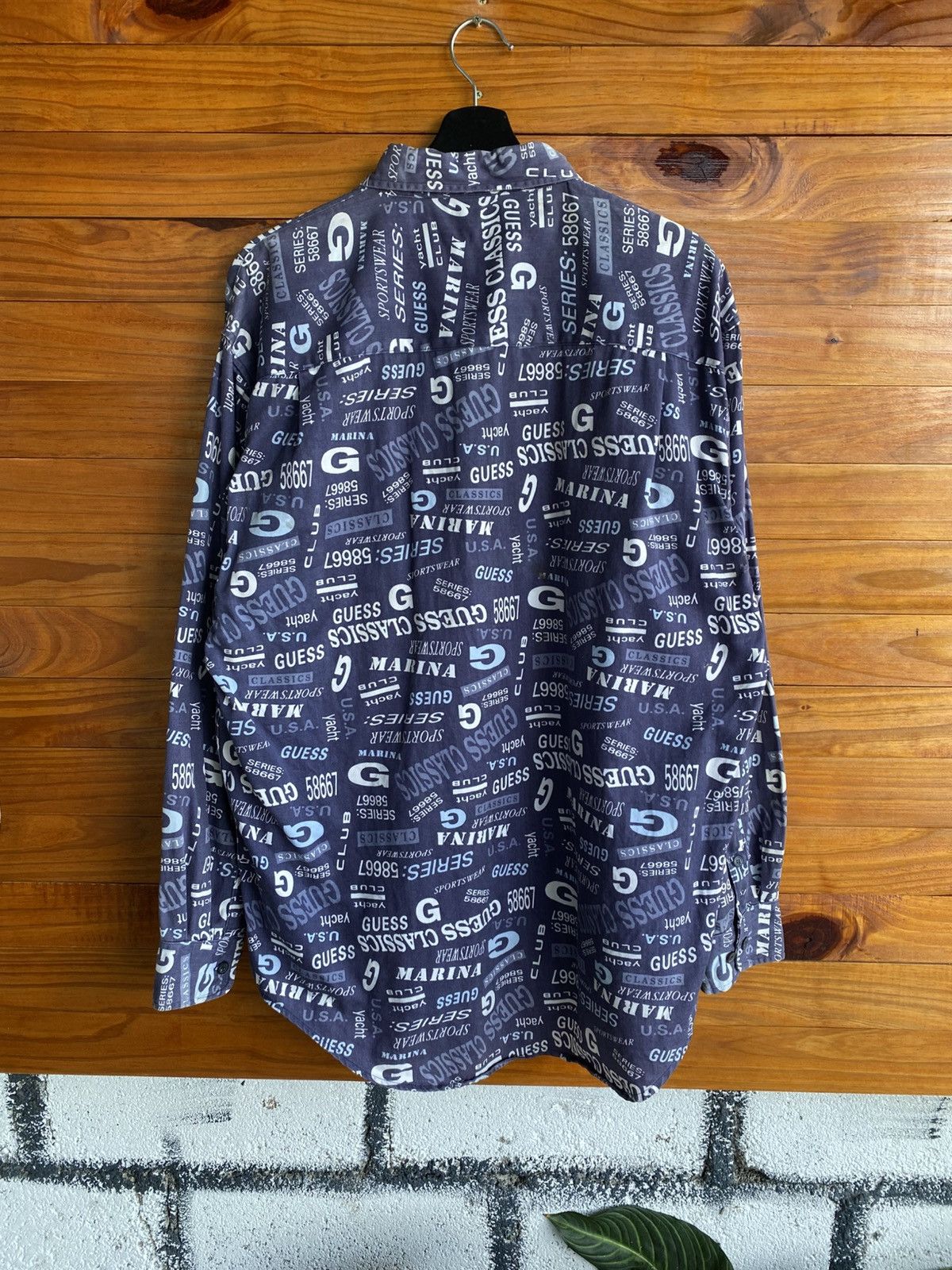 Guess Vintage Guess Classics All-Over Print ShirtMade in Hong Kong Size US L / EU 52-54 / 3 - 9 Thumbnail