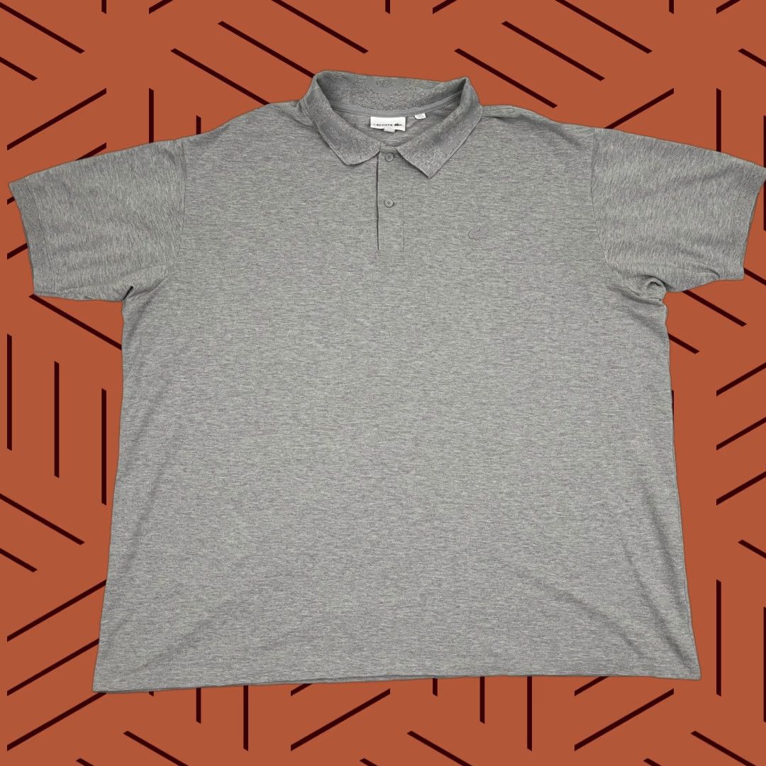Lacoste Lacoste Polo Shirt Men 3XLB Gray Collar Spellout Knit Preppy Casual Short Sleeve Linen? (Note: This line should be corrected as per constraints) Size US XXL / EU 58 / 5 - 1 Thumbnail