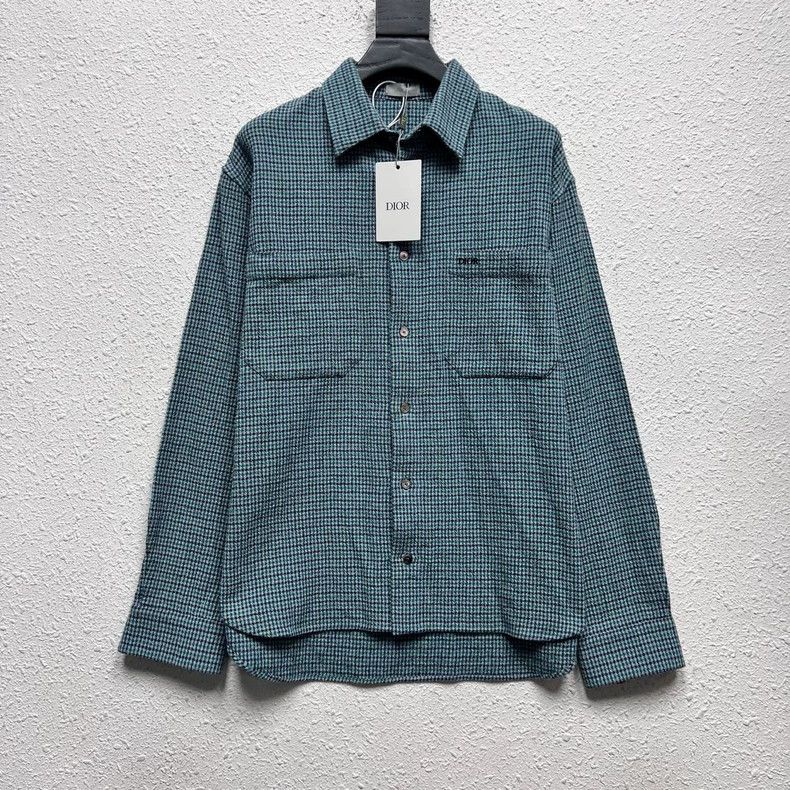 Dior Dior SS23 Embroidered Logo plaid button long-sleeved shirt Size US XXS / EU 40 - 1 Thumbnail