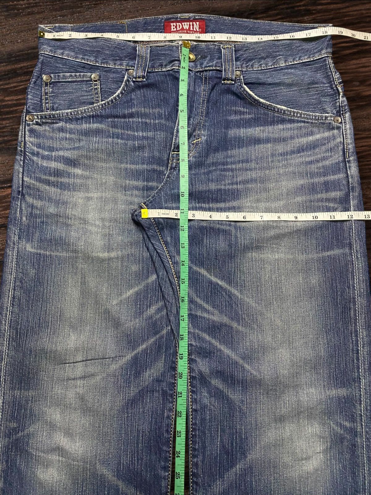 Junya Watanabe Vintage Japanese Brand Edwin 424XV Heavy Faded Baggy Jeans Size US 37 - 14 Thumbnail