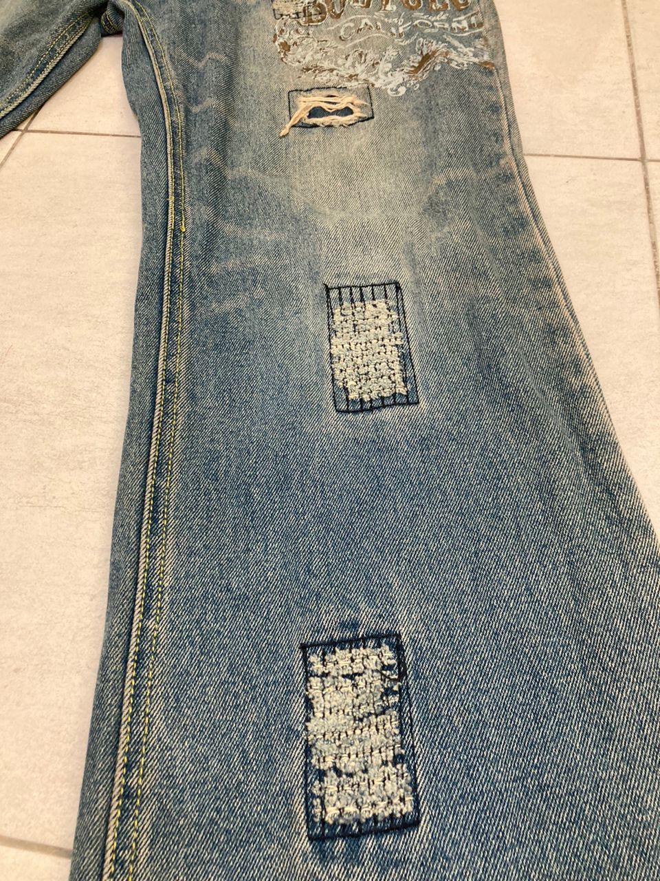 Hysteric Glamour Vintage Surf Distressed Denim Body Glove Surf Size US 33 - 5 Thumbnail