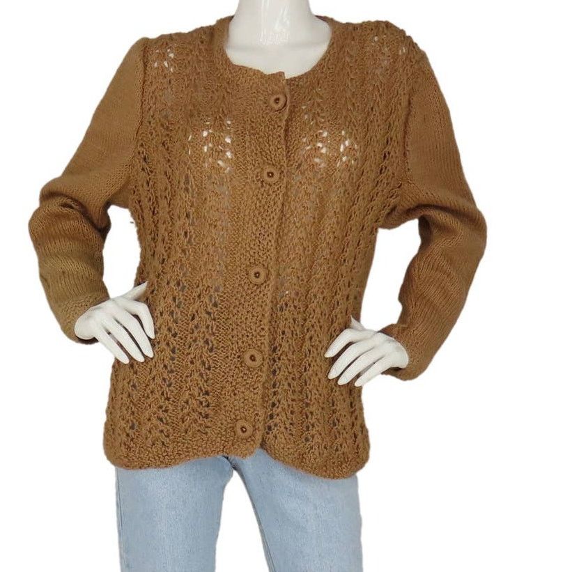Vintage Vintage Knit Wool Grandmacore Cottagecore Cardigan Sweater Size XL / US 12-14 / IT 48-50 - 1 Thumbnail
