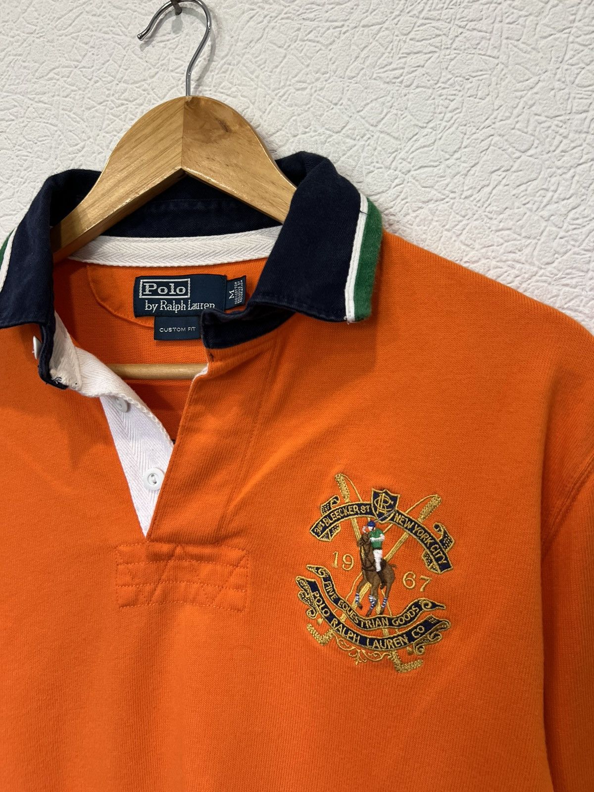 Polo Ralph Lauren Polo Ralph Lauren Orange Rugby Shirt Polo Sweatshirt Vintage Size US M / EU 48-50 / 2 - 2 Thumbnail