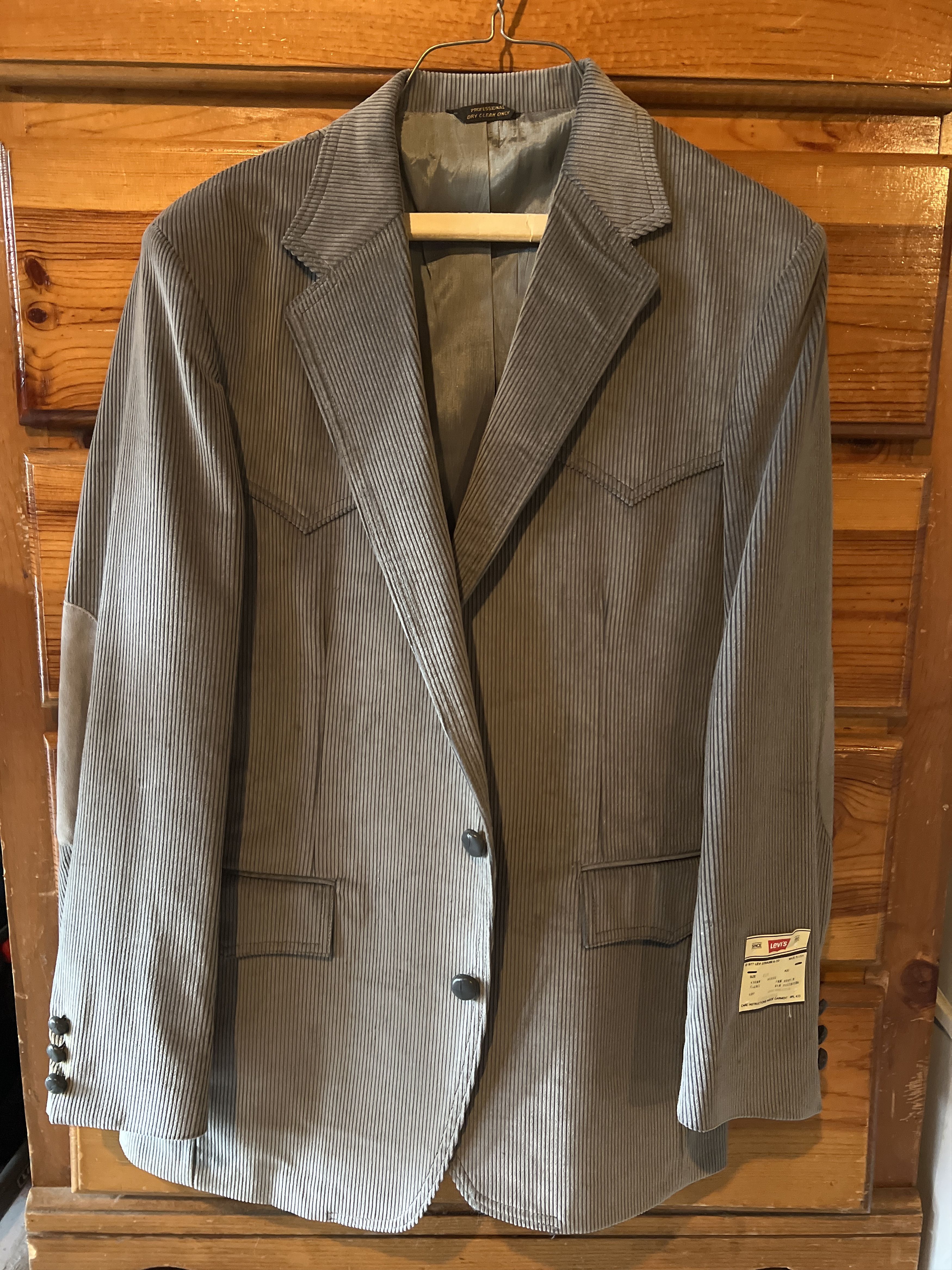Levi's Vintage Clothing NOS 1977 Levi’s Gray/silver Corduroy Blazer-Never Worn Size 40R - 2 Thumbnail