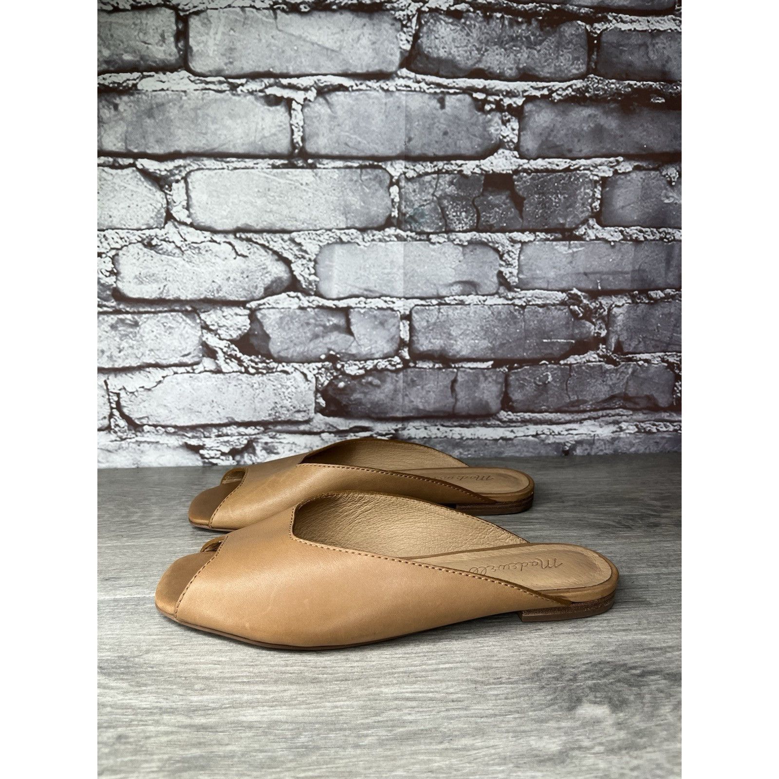 Madewell Madewell The Erica Peep-Toe Mule in English Saddle tan leath Size US 6.5 / IT 36.5 - 16 Thumbnail