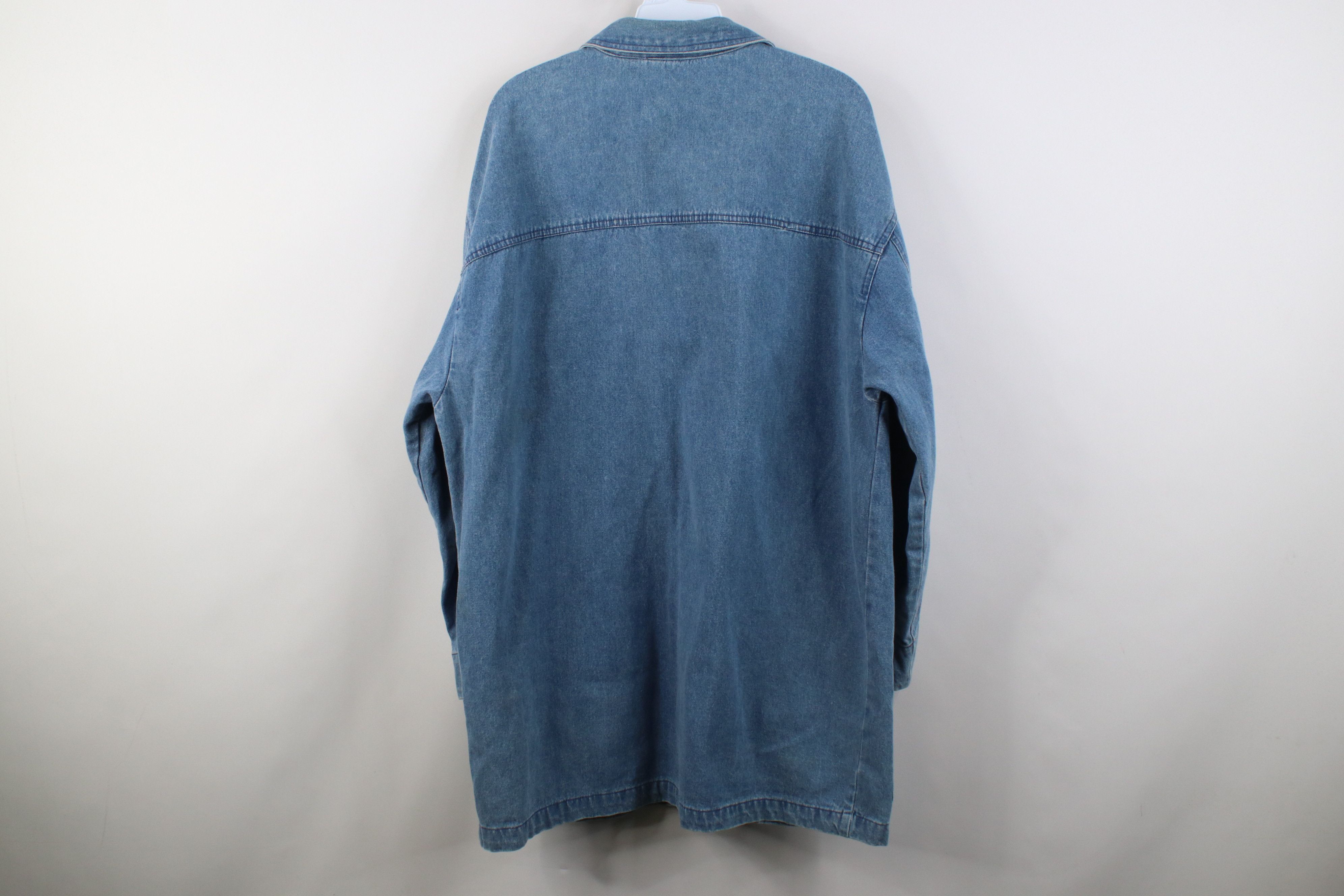 Vintage Vintage 90s Streetwear Distressed Denim Jean Chore Jacket Size M / US 6-8 / IT 42-44 - 14 Thumbnail
