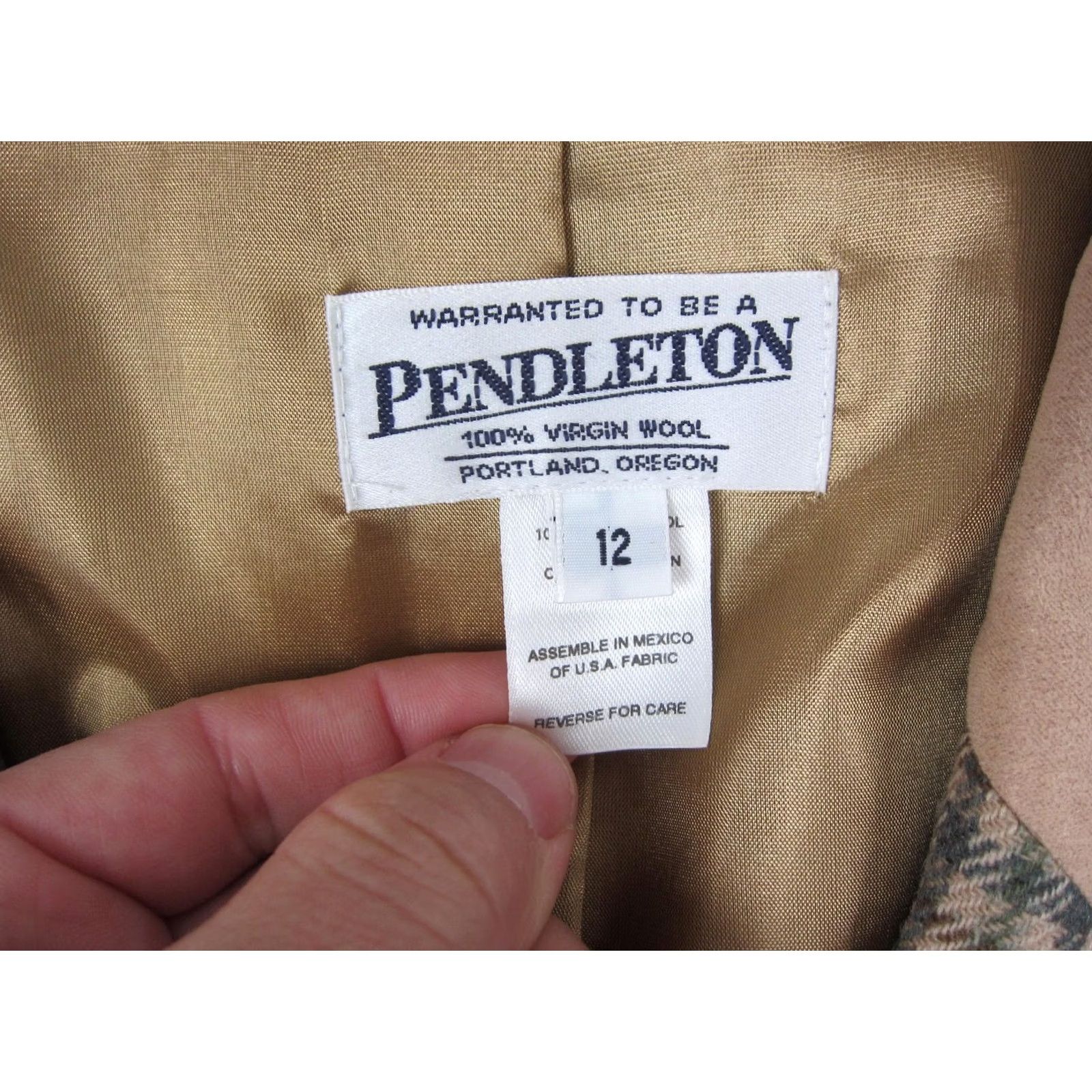 Pendleton VINTAGE Pendleton Jacket Womens Size 12 Brown 100% Wool Blazer Tweed 80s 90s Classic Size XL / US 12-14 / IT 48-50 - 5 Thumbnail