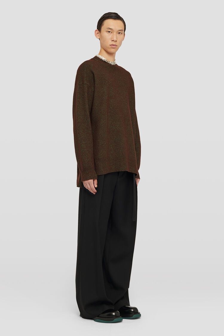 Jil Sander o1mt1gz1125 Crewneck Sweater in Dark Brown Size US M / EU 48-50 / 2 - 3 Thumbnail
