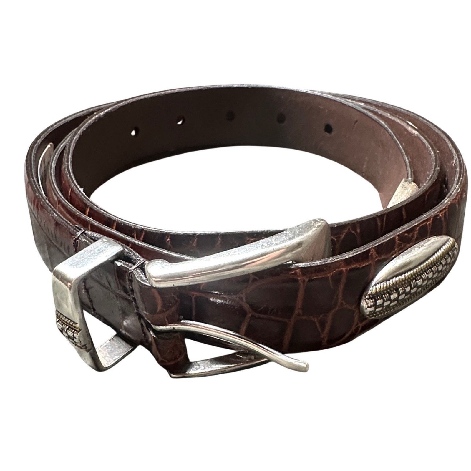 Jos. A. Bank JOS A BANK Mens Genuine Leather Belt Crocodile Size 44 Size 44 - 1 Thumbnail
