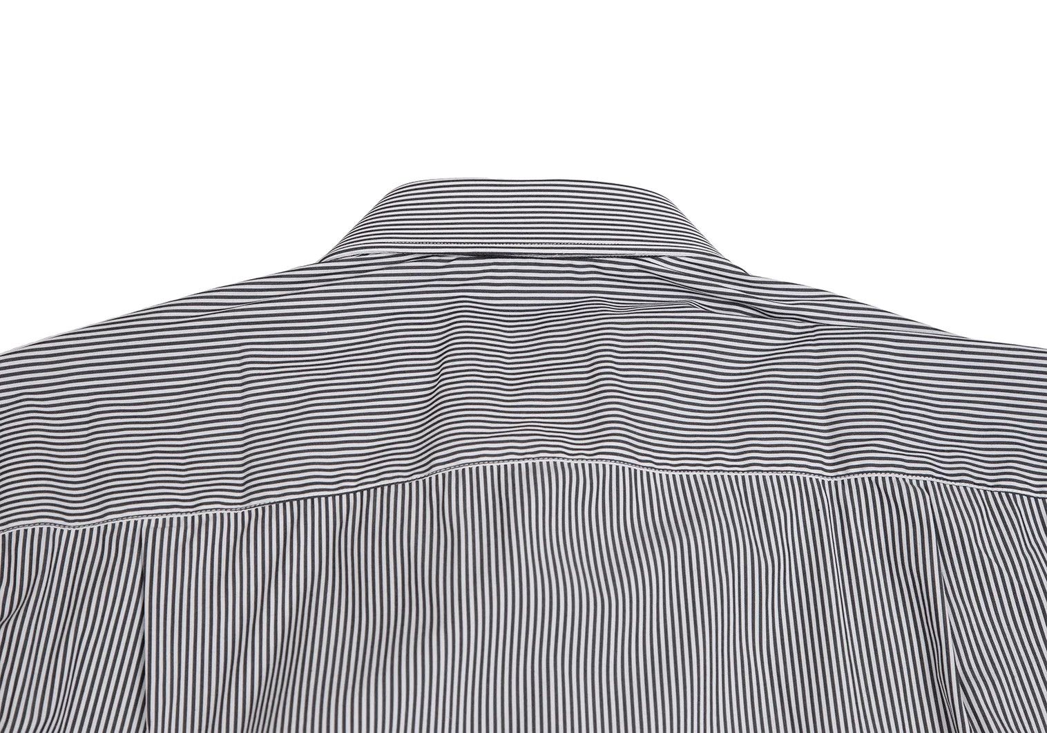 Emporio Armani Stretch Cotton Stripe Shirt in White and Gray Size 39 Size US M / EU 48-50 / 2 - 10 Thumbnail