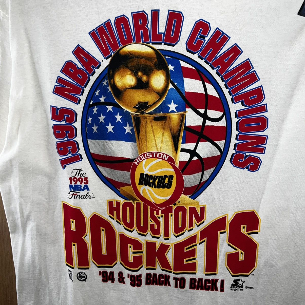 Starter VINTAGE 90s NBA HOUSTON ROCKETS 1995 CHAMPIONSHIP TEE SHIRT Size US XL / EU 56 / 4 - 3 Thumbnail