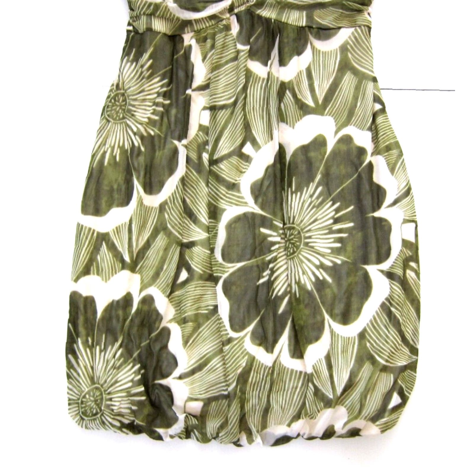 Vintage Vtg Trixxi Green Ivory Floral Stretch Spaghetti Strap Empire Tank Slip Dress L Size L / US 10 / IT 46 - 8 Thumbnail