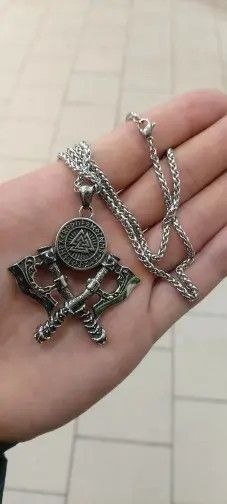 Other Men's Stainless Steel Exquisite Double Axe Pendant Necklace Size ONE SIZE - 3 Thumbnail