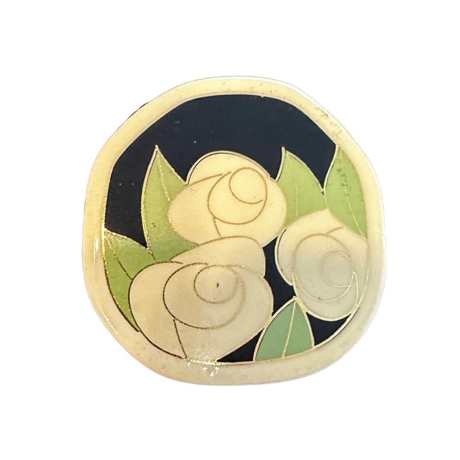 If Six Was Nine VINTAGE Asian Porcelain Roses Pin Size ONE SIZE - 1 Thumbnail