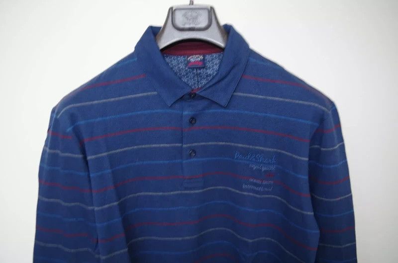 Paul & Shark RRP320€ PAUL&SHARK sz L Polo Yachting Long Sleeves Striped Size US L / EU 52-54 / 3 - 5 Thumbnail