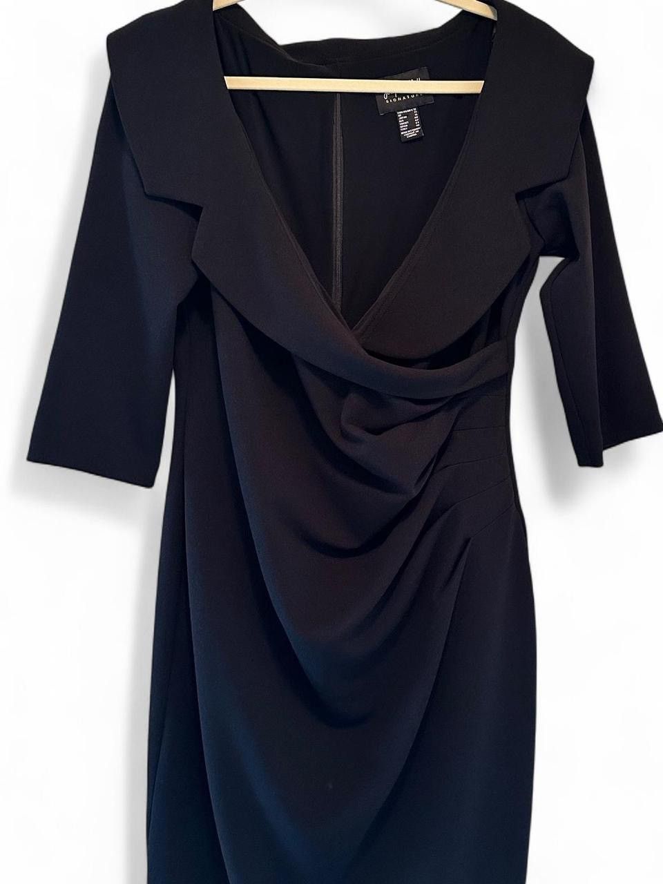Joseph Ribkoff Joseph Ribkoff Signature Black Draped Sheath Dress – Size 12 Size XL / US 12-14 / IT 48-50 - 5 Thumbnail