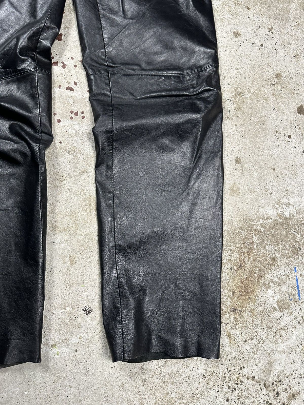 Genuine Leather Vintage 90s Black Genuine Leather Pants Avant Garde moto Size US 29 - 3 Thumbnail