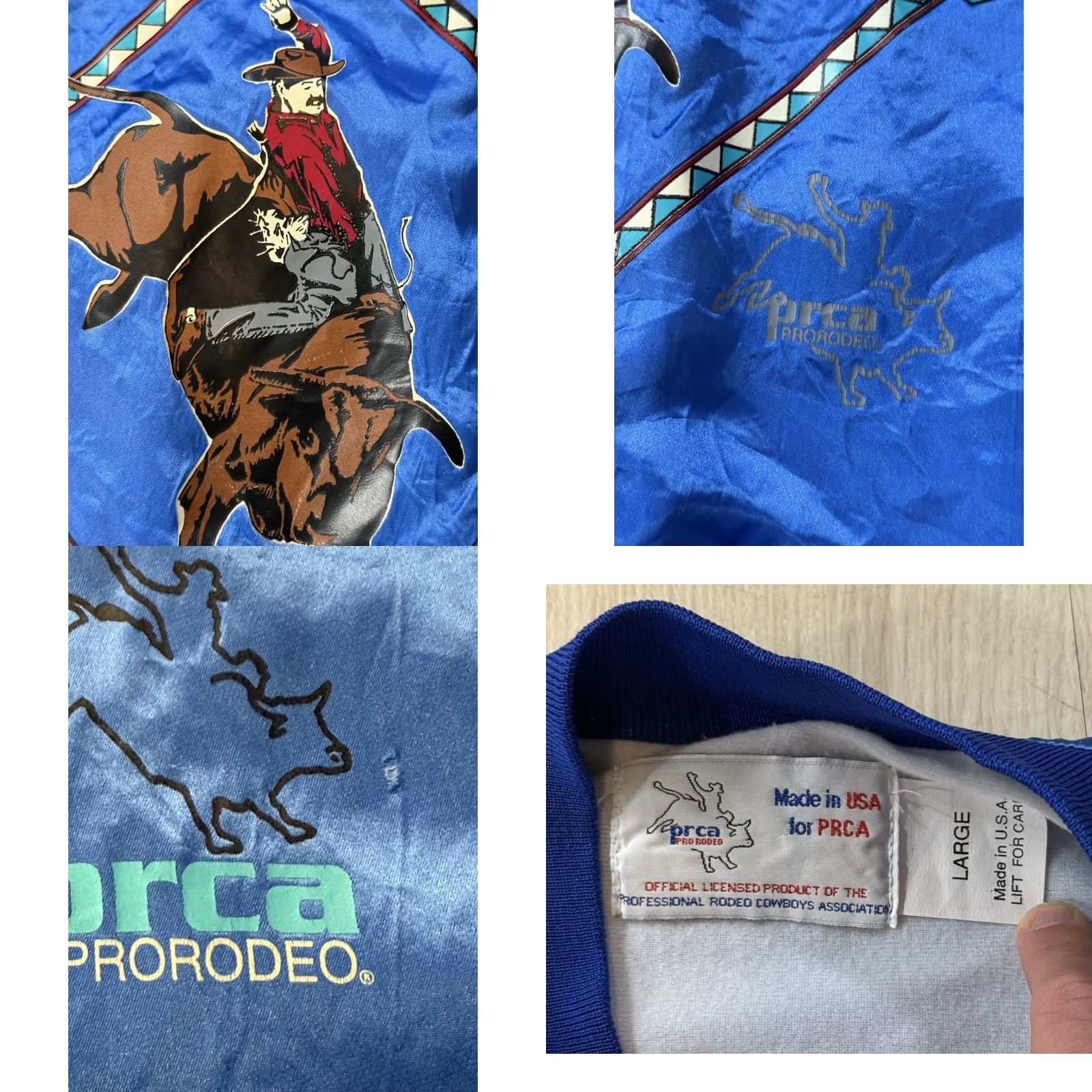 Vintage VINTAGE PRCA Pro Rodeo Satin Bomber Jacket Large Western Cowboy Bull USA Jacket Size US L / EU 52-54 / 3 - 8 Thumbnail