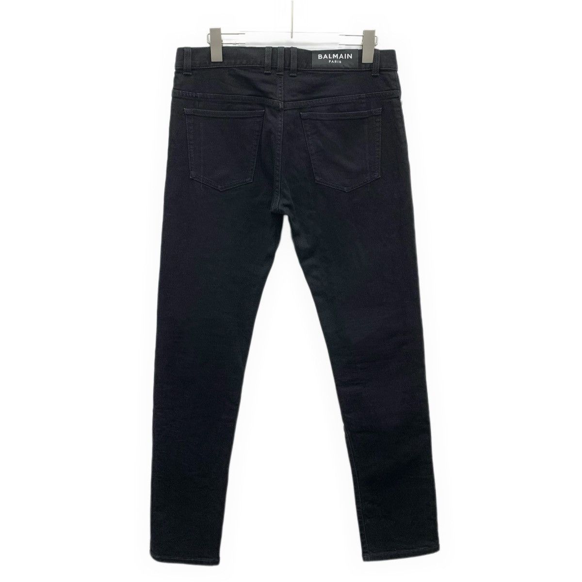 Balmain Balmain Black Fringe Rhinestone Cotton Denim Pants K26WX Size US 31 - 2 Thumbnail