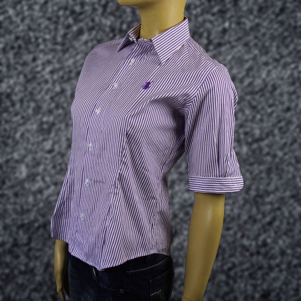 Ralph Lauren Ralph Lauren PURPLE WHITE SLIM FIT BLOUSE SHIRT NWT 2 Size XS / US 0-2 / IT 36-38 - 1 Preview