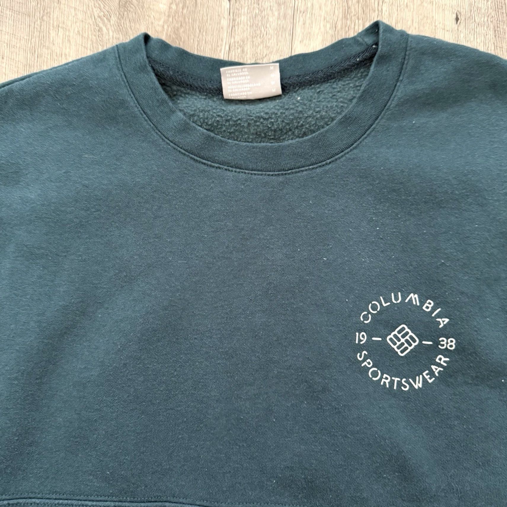 Vintage Columbia Sweatshirt Women Medium Boxy Fleece Crop Teal Blue Crew Neck Pullover Logo Athletic Outdoor Sports Casual Size M / US 6-8 / IT 42-44 - 7 Thumbnail
