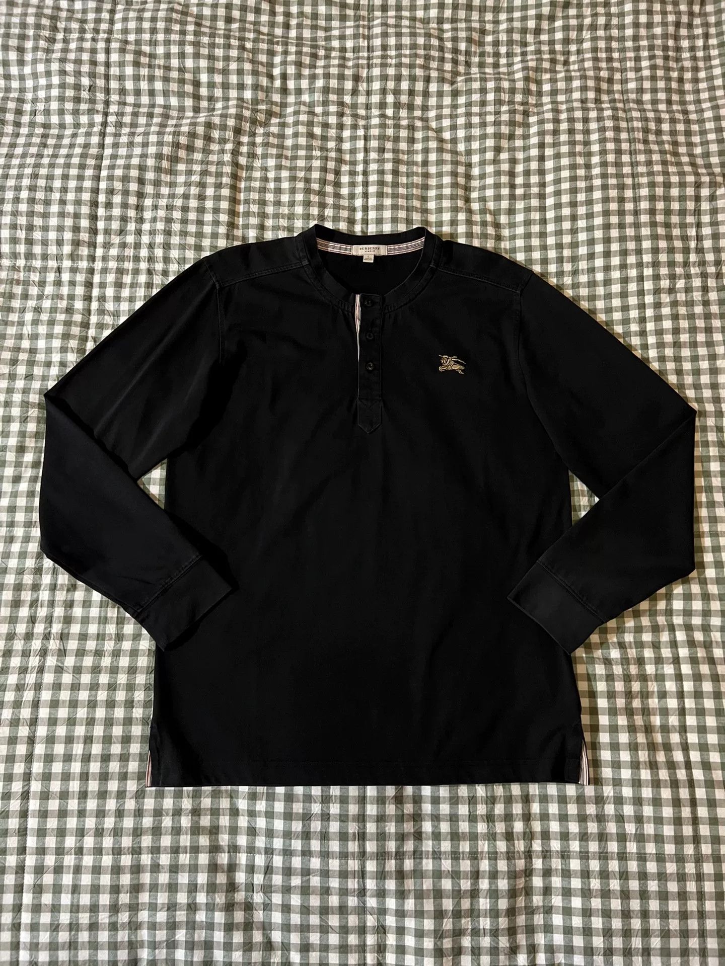 Burberry black burberry henley long sleeve shirt Size US L / EU 52-54 / 3 - 1 Thumbnail