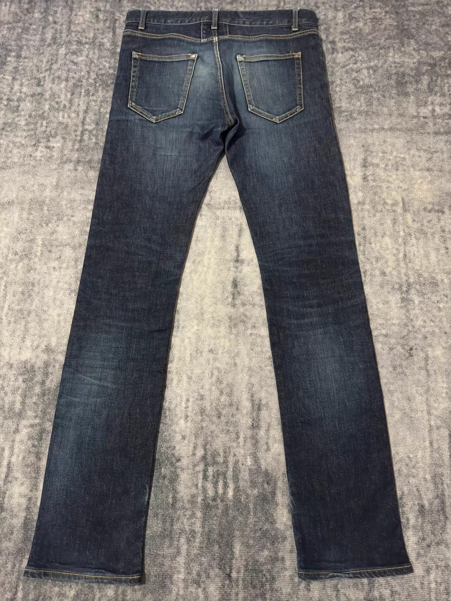 Saint Laurent Paris SLP 13SS Vintage Deep Blue Claw Marks Straight Jean 31 Size US 31 - 2 Thumbnail