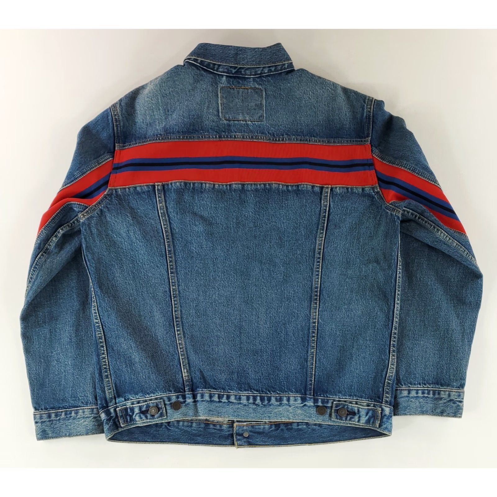 Levi's Levi's Jacket Type III Trucker Blue Red Striped Bolt Long Sleeve Mens XL NWT Size US XL / EU 56 / 4 - 6 Thumbnail