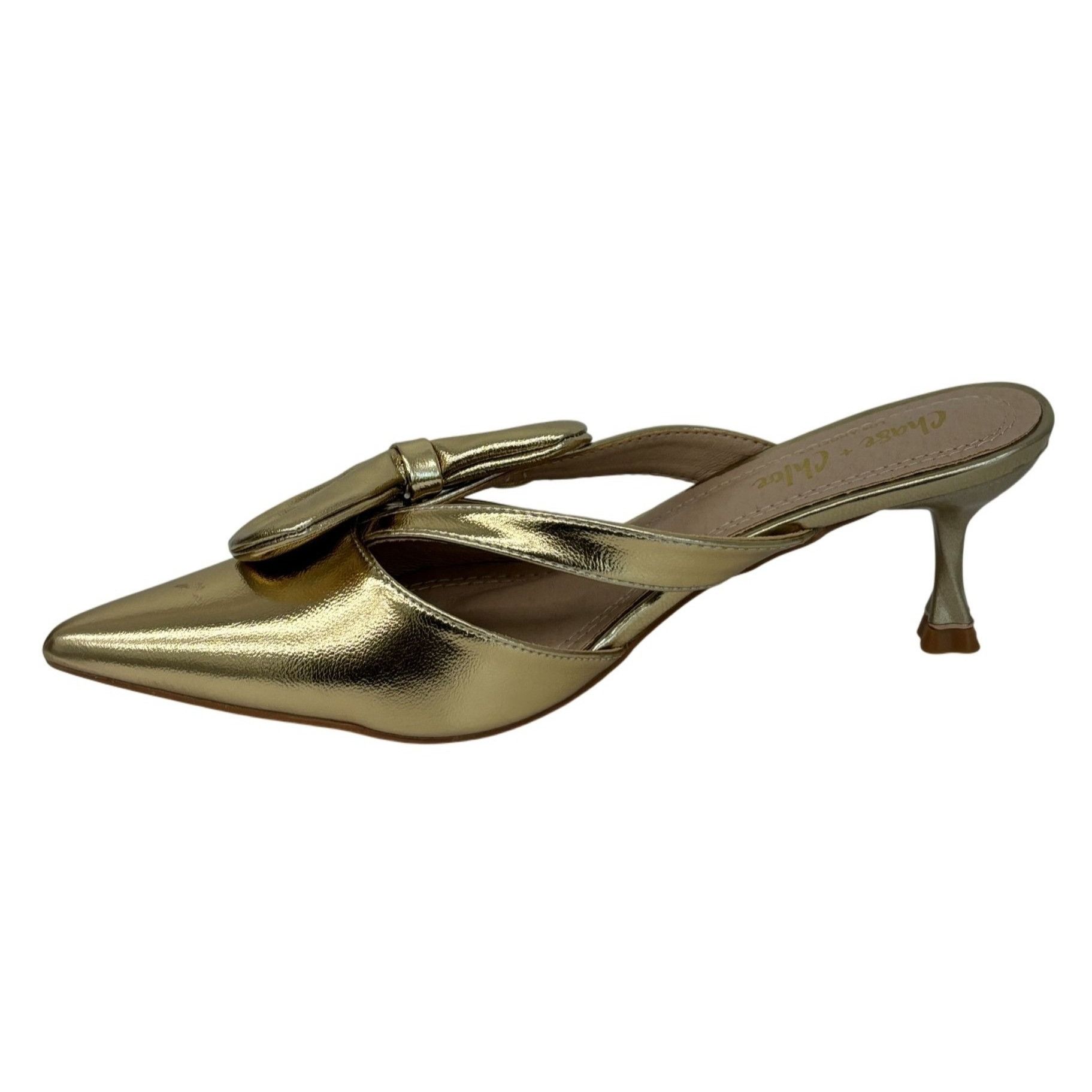 Other CHASE + CHLOE / Idra-3 / Gold / Pointed-Toe / Kitten Heel / Size US 9 / IT 39 - 3 Thumbnail