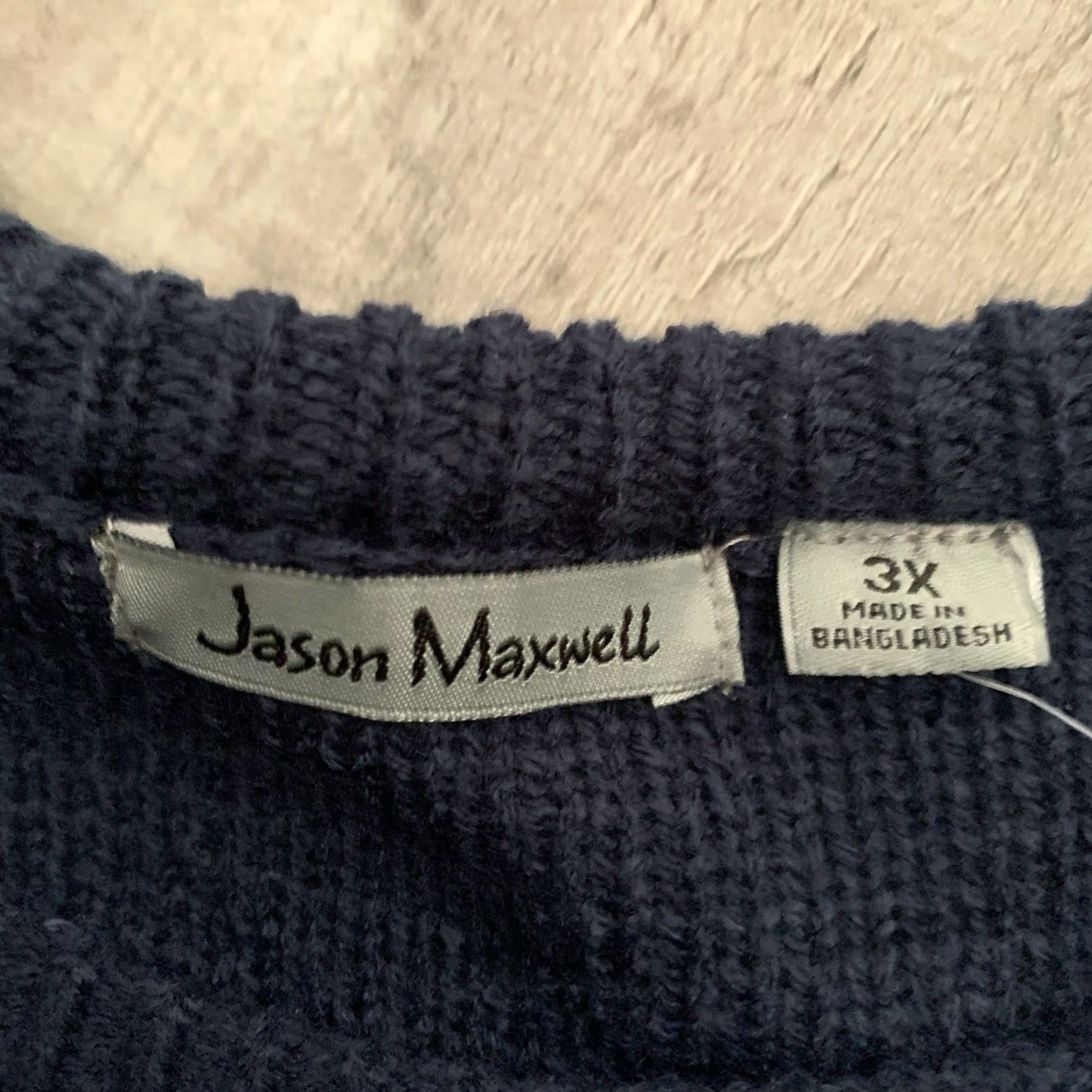 Vintage Jason Maxwell Knit Sweater Womens Plus Sz 3X Blue Striped Button Detail NEW Size XXL / US 16-18 / IT 52-54 - 2 Thumbnail