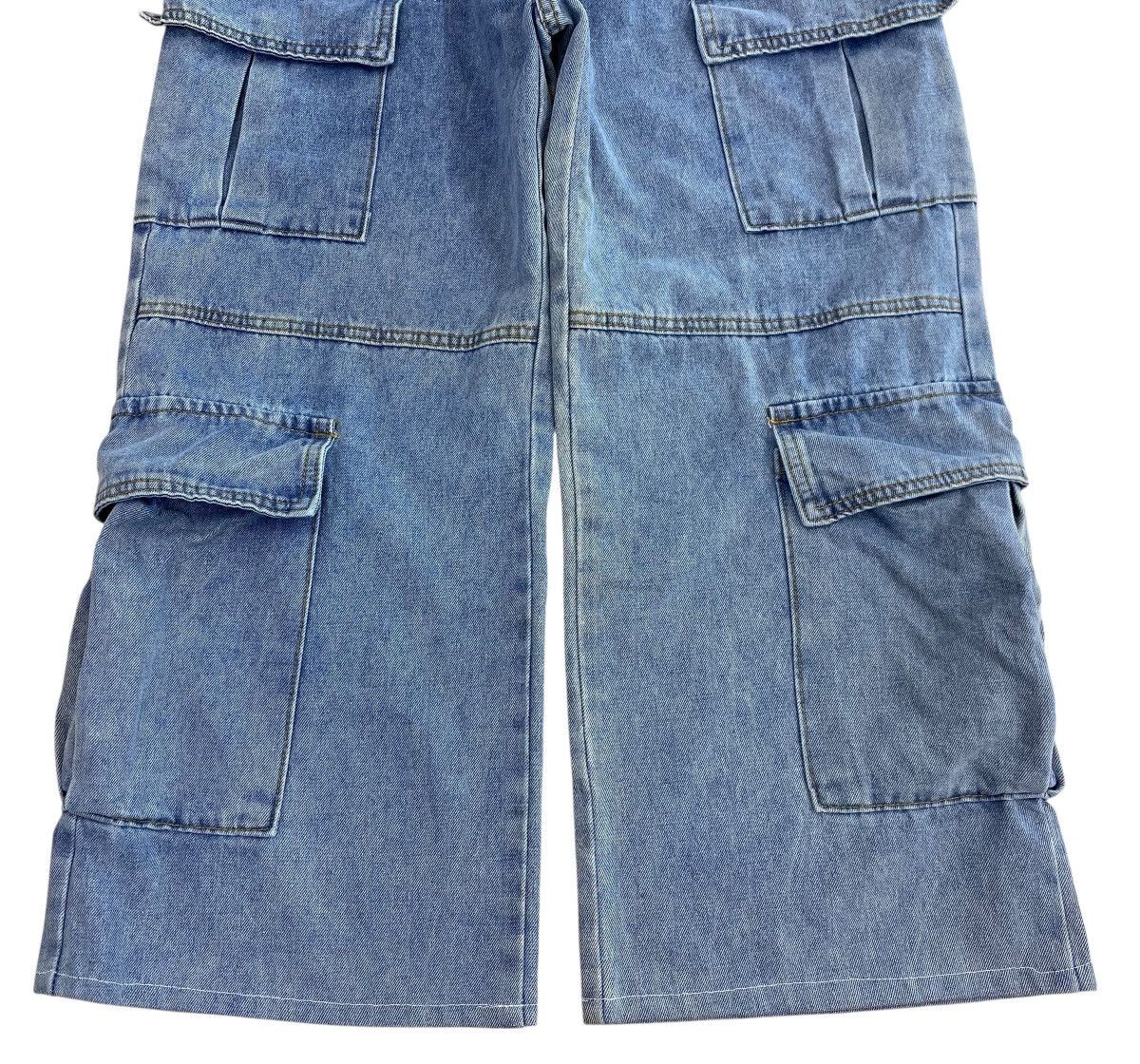Shein Shein Baggy Light Wash Carpenter Jeans with Utility Pockets Size US 34 / EU 50 - 5 Thumbnail