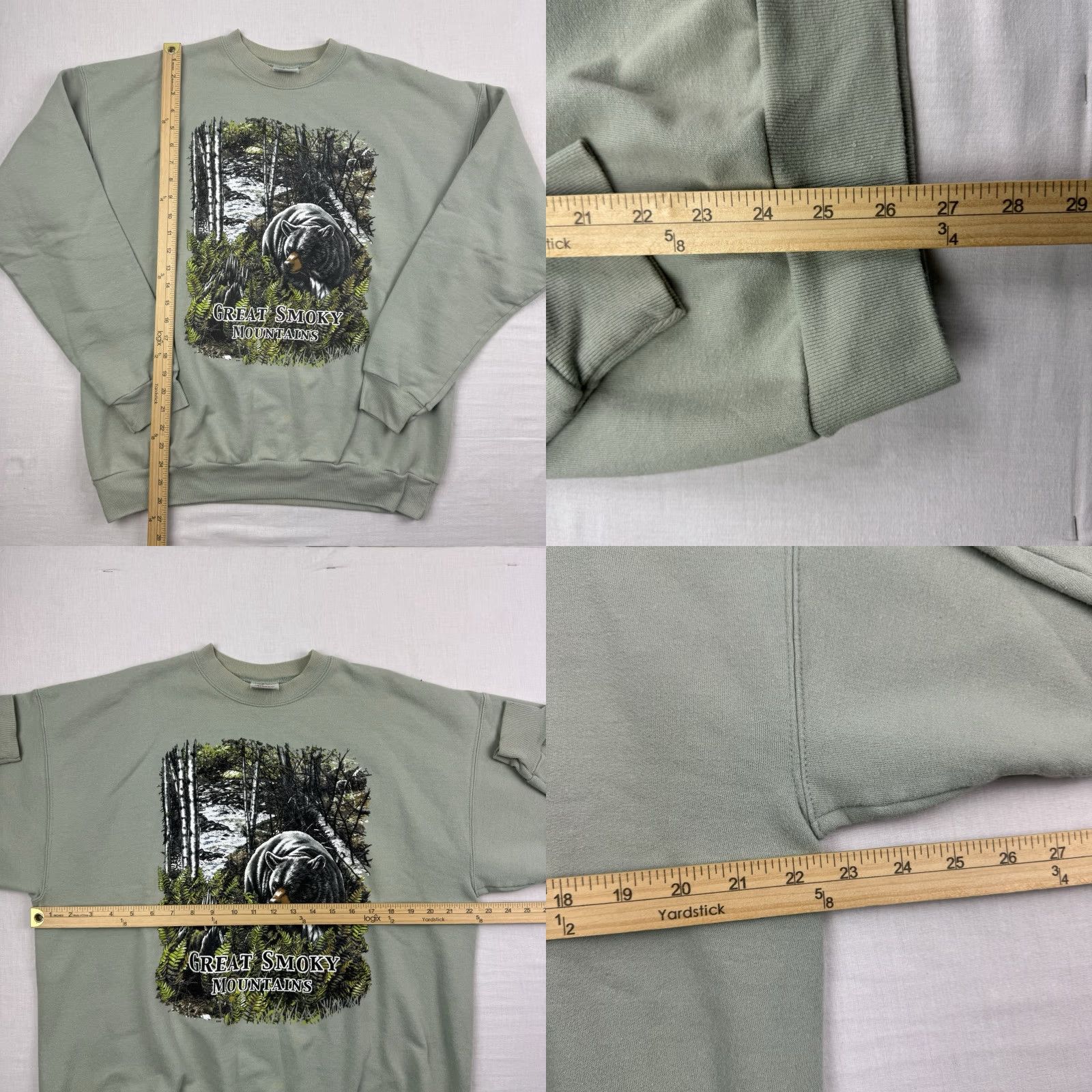 Hanes VINTAGE Hanes Sweatshirt Men Large Green Nature Bear Graphic 90s Outdoor Pullover Size US L / EU 52-54 / 3 - 8 Thumbnail