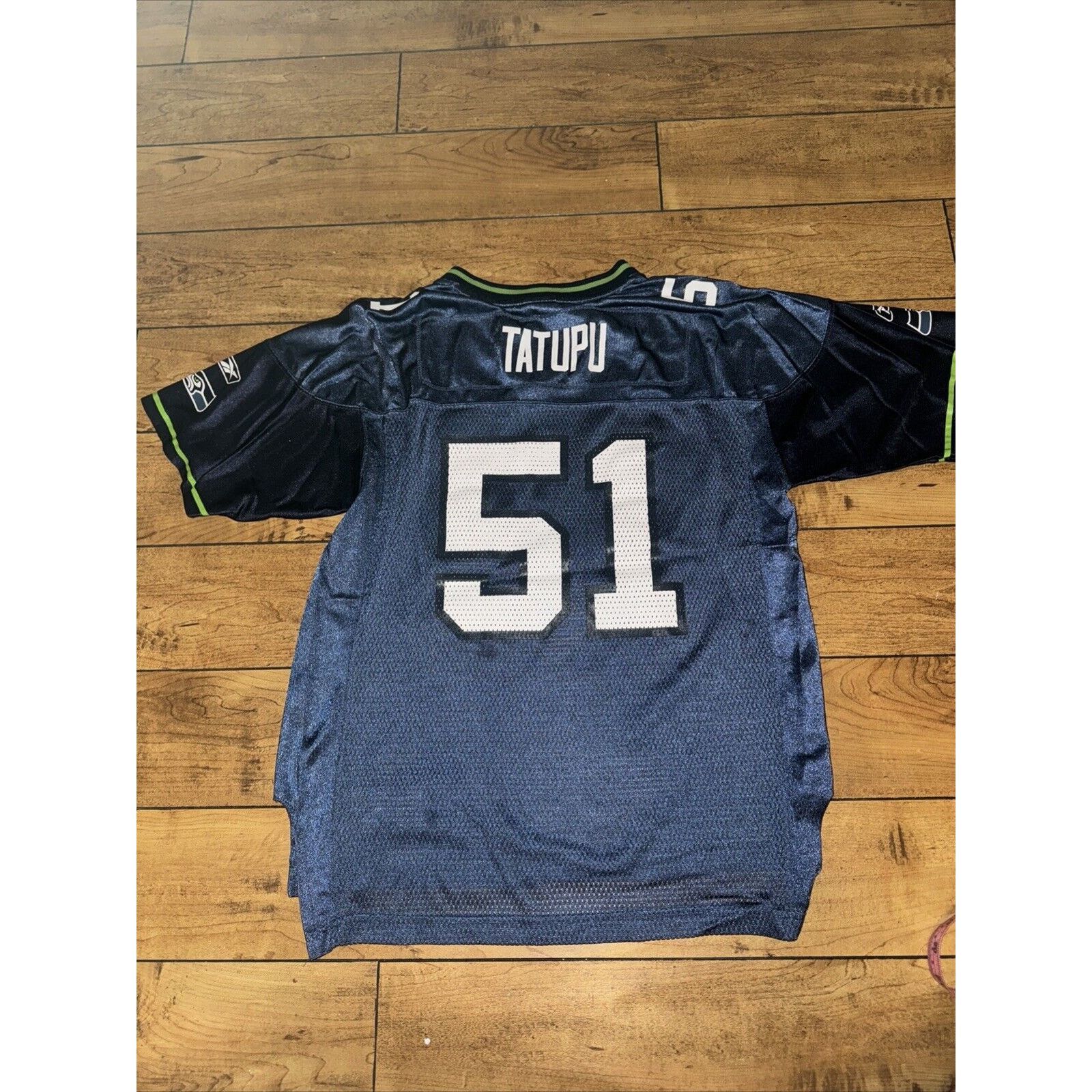 NFL × Reebok Youth L Seattle Seahawks Reebok Jersey Teal Blue #51 Tatupu Size US L / EU 52-54 / 3 - 5 Thumbnail