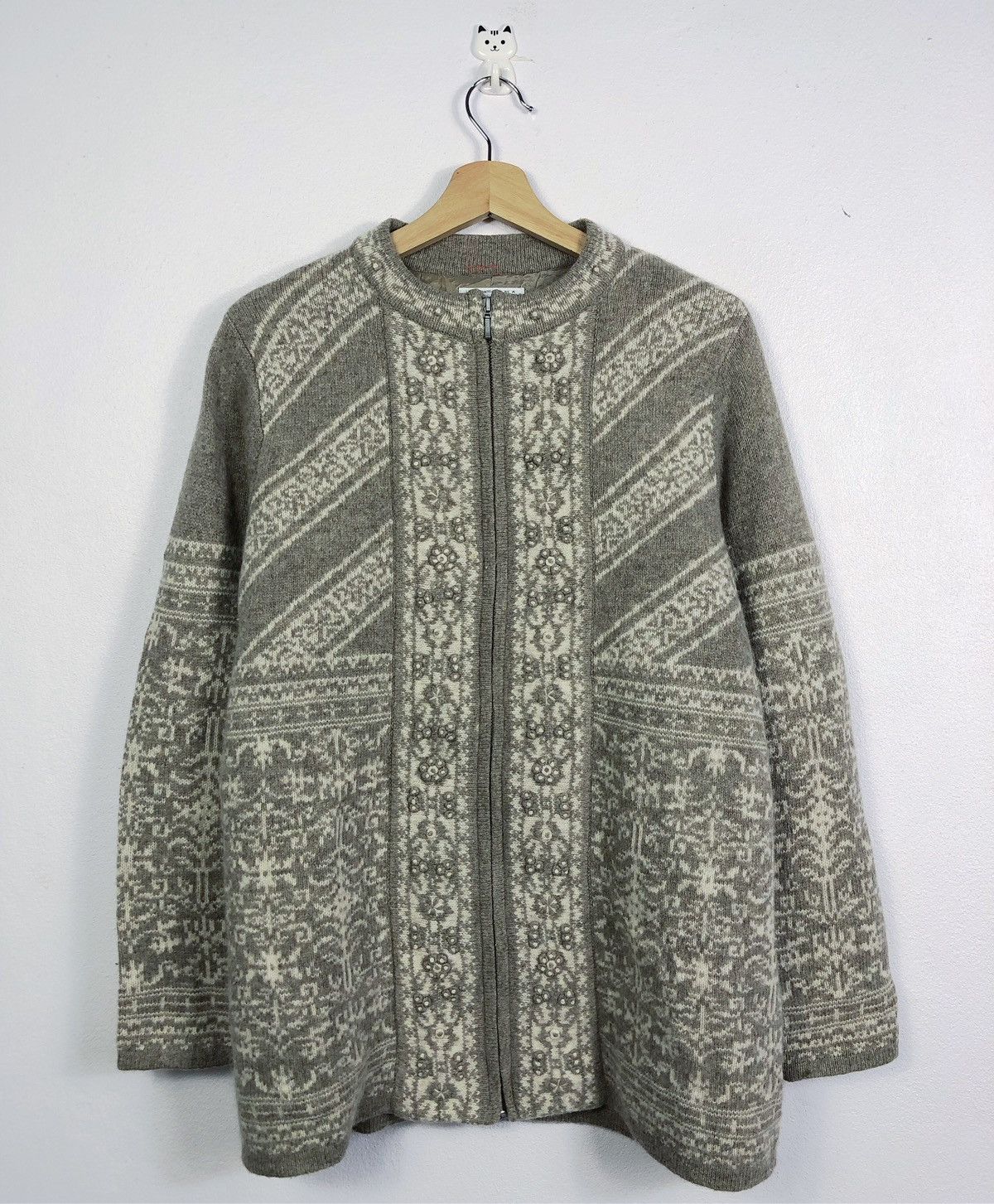 image of Pendleton Lambs Wool Zipper Sweater in Brown, Men's (Size Medium)