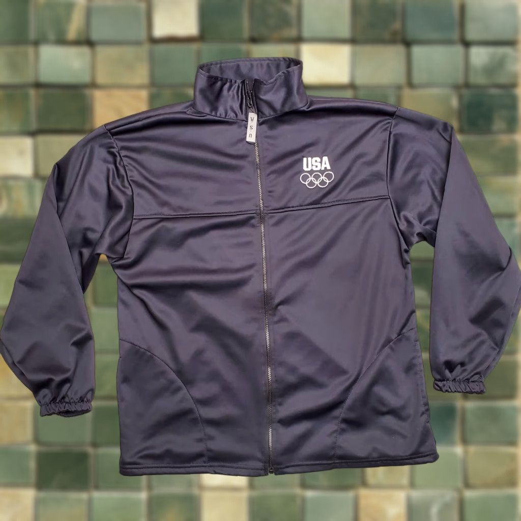 Vintage VINTAGE United States Olympic Committee Jacket Mens XL Black Polyester Full Zip Casual USA Windbreaker Size US XL / EU 56 / 4 - 1 Thumbnail