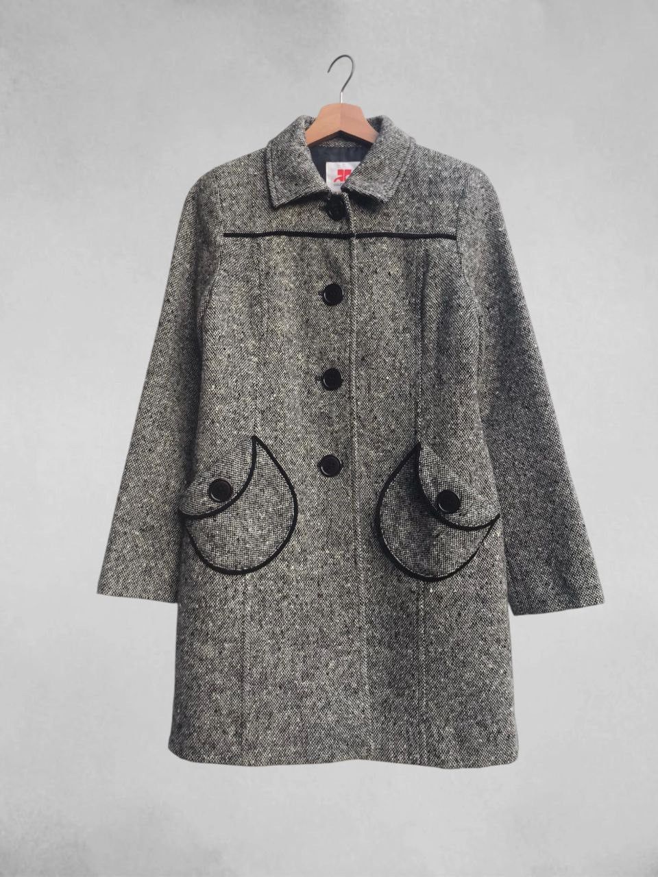 Courreges Courreges 21 Logo Button Tweed Coat Size S / US 4 / IT 40 - 1 Thumbnail