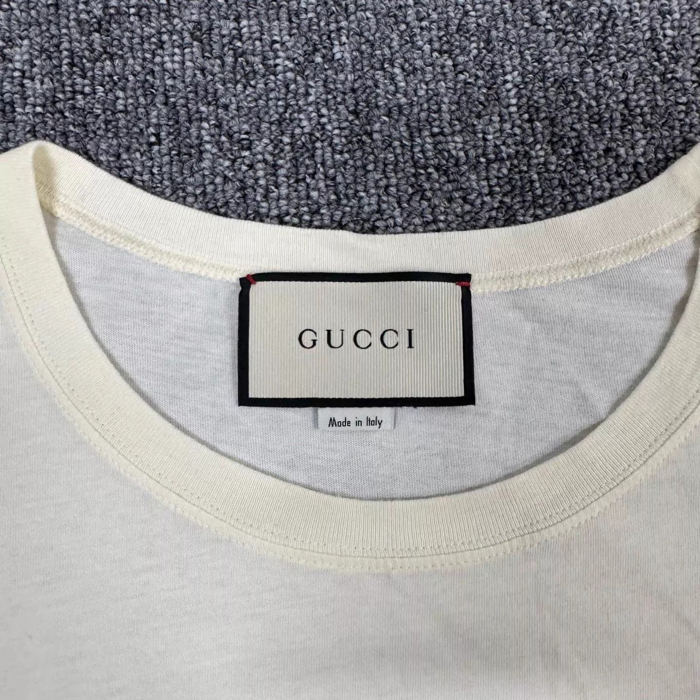 Gucci Gucci Ivory GG logo print crew short-sleeve tee S Size US S / EU 44-46 / 1 - 4 Thumbnail