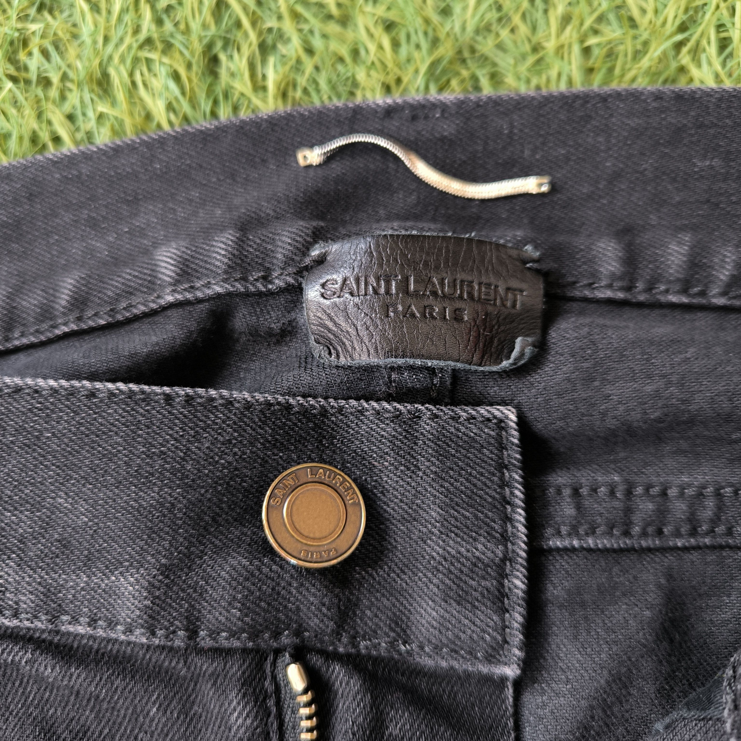 Saint Laurent Paris Saint Laurent D02 Black Slim Jeans Raw Hem Size 33 Fits 36 Size US 33 - 4 Thumbnail