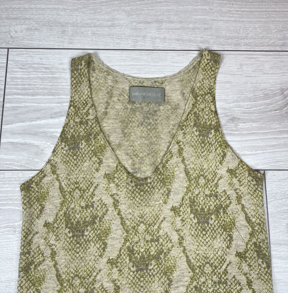 Zadig & Voltaire Zadig Voltaire Deluxe 100% Cashmere Joss Print Tank Top Size S / US 4 / IT 40 - 2 Thumbnail