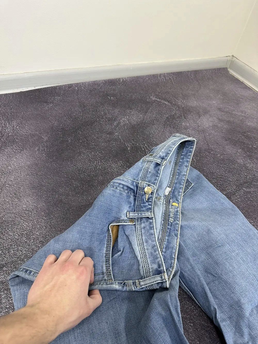 Carhartt Vintage Cahrartt USA Bootcut Light Blue Hype Flared Jeans Size 32" / US 10 / IT 46 - 9 Thumbnail