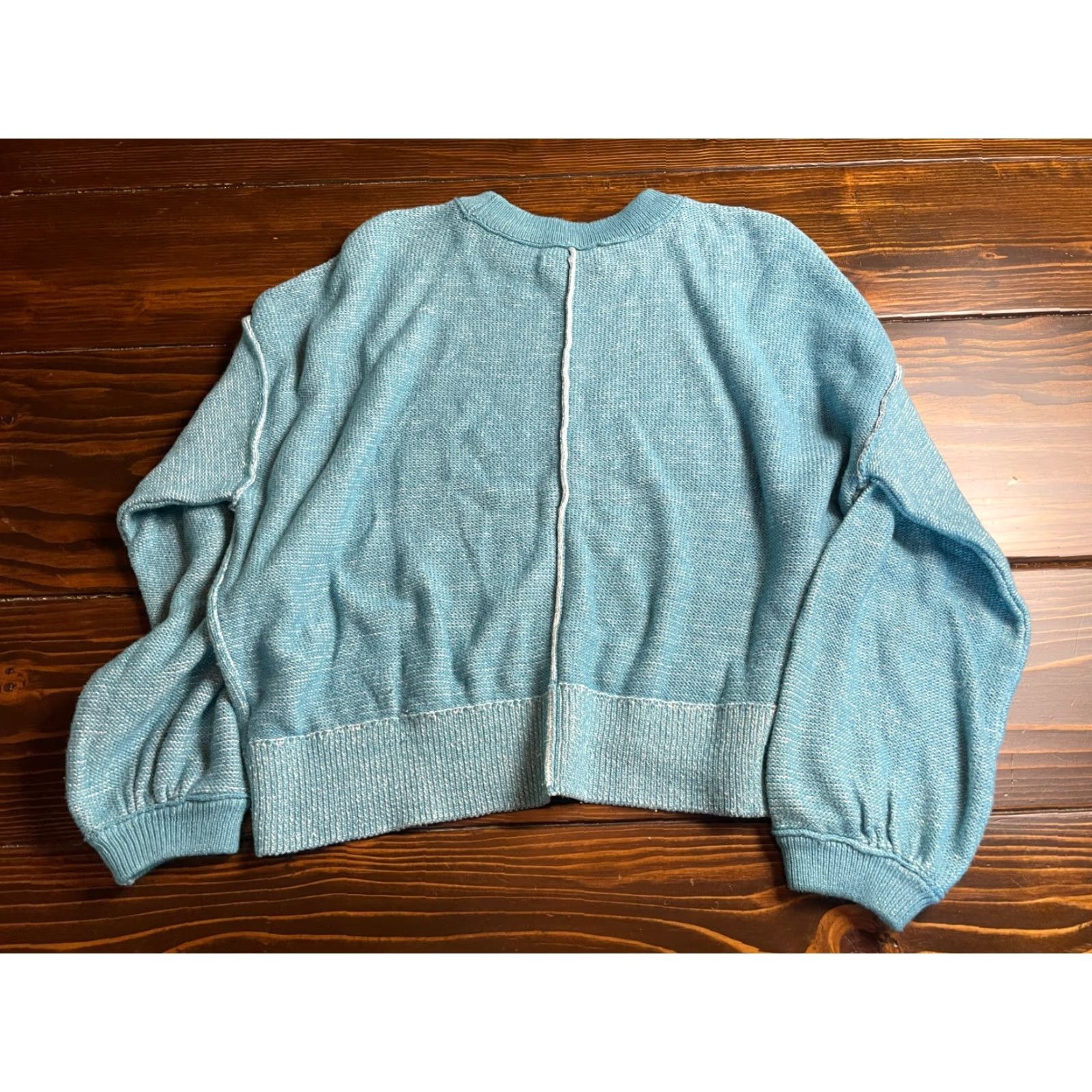 Vintage SO Sweater Women’s Medium Blue Crew Neck Pullover Knit Solid Vint? No vintage. Size M / US 6-8 / IT 42-44 - 2 Thumbnail