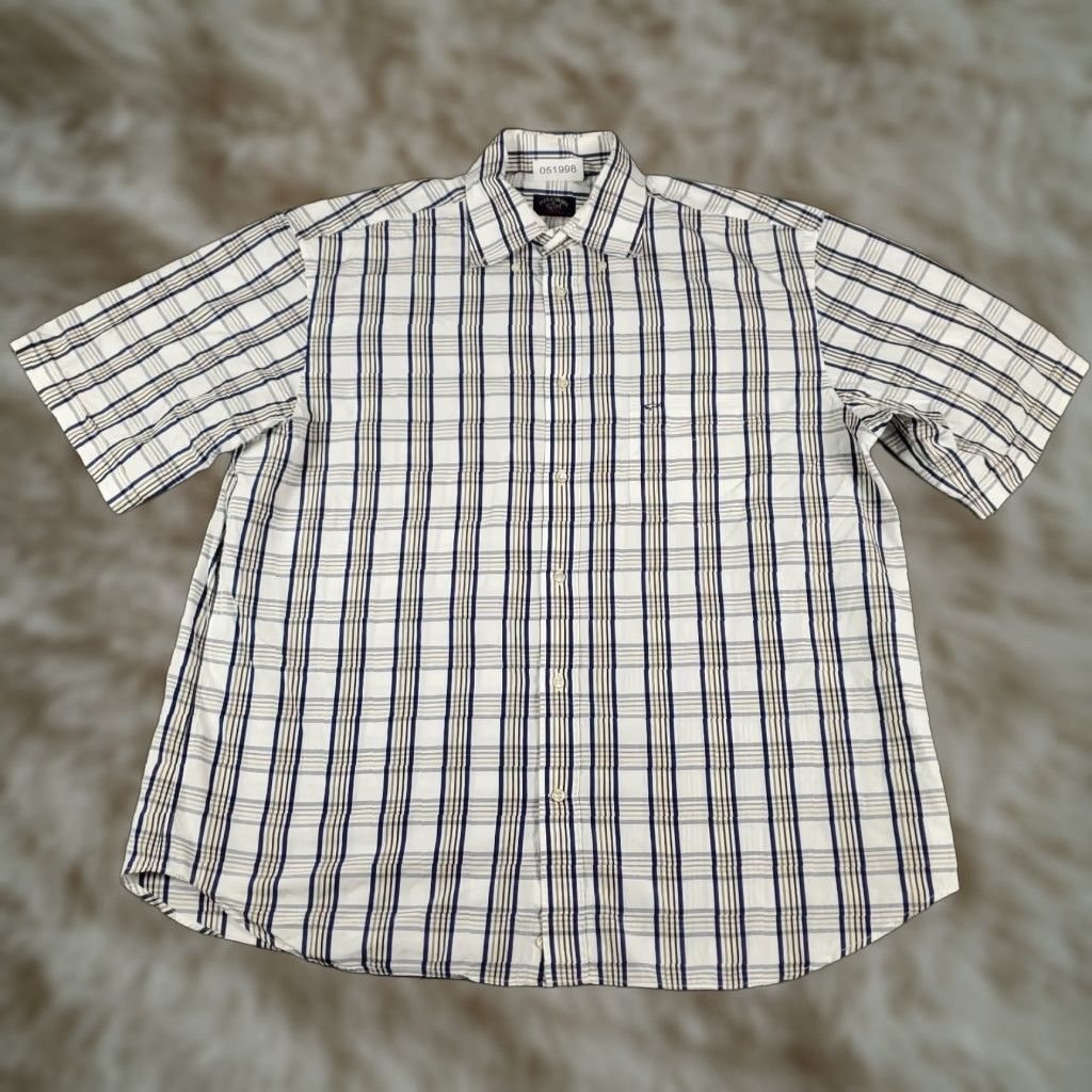 Paul & Shark Paul & Shark Button-Up Shirt Mens Size 43 Blue Plaid Short Sleeve Casual Workwear Size US XL / EU 56 / 4 - 1 Thumbnail