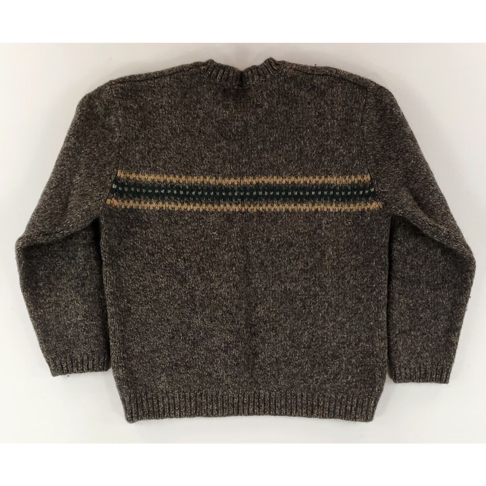 Abercrombie & Fitch VINTAGE Abercrombie & Fitch Sweater Mens XL 100% Wool Brown Striped V Neck Sweatshirt Pullover Size US XL / EU 56 / 4 - 3 Thumbnail