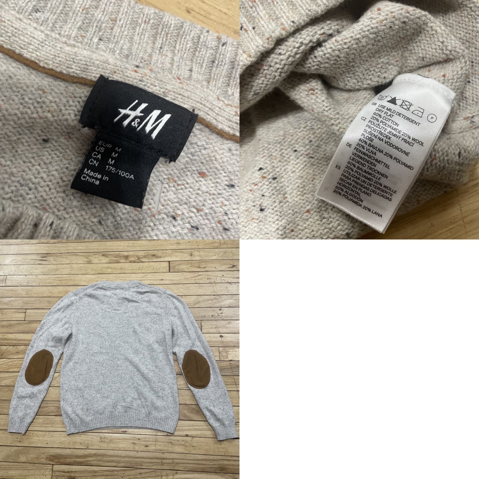 H&M H&M wool sweater Men M Elbow Patches Beige Cream Western capsule Knit Sweater Regular Size M Mens Pullover Casual Fall/Winter Size US M / EU 48-50 / 2 - 11 Thumbnail