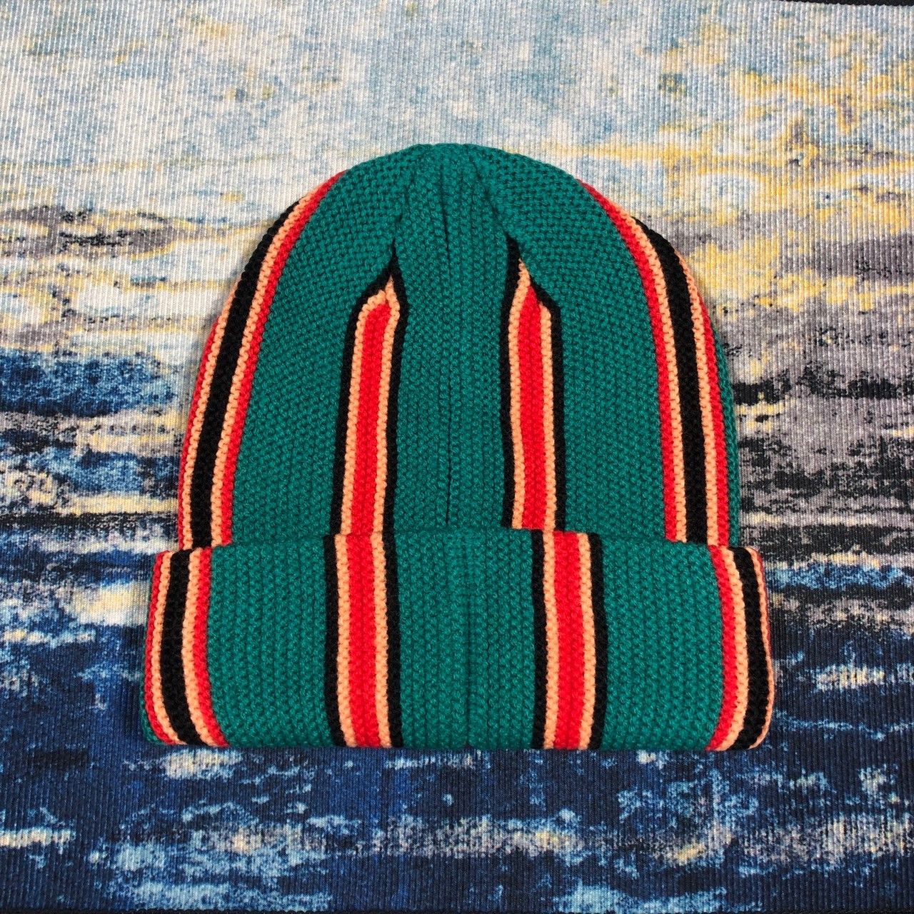 Stussy × Vintage Stussy Vertical Stripe Cuff Beanie Size ONE SIZE - 2 Thumbnail