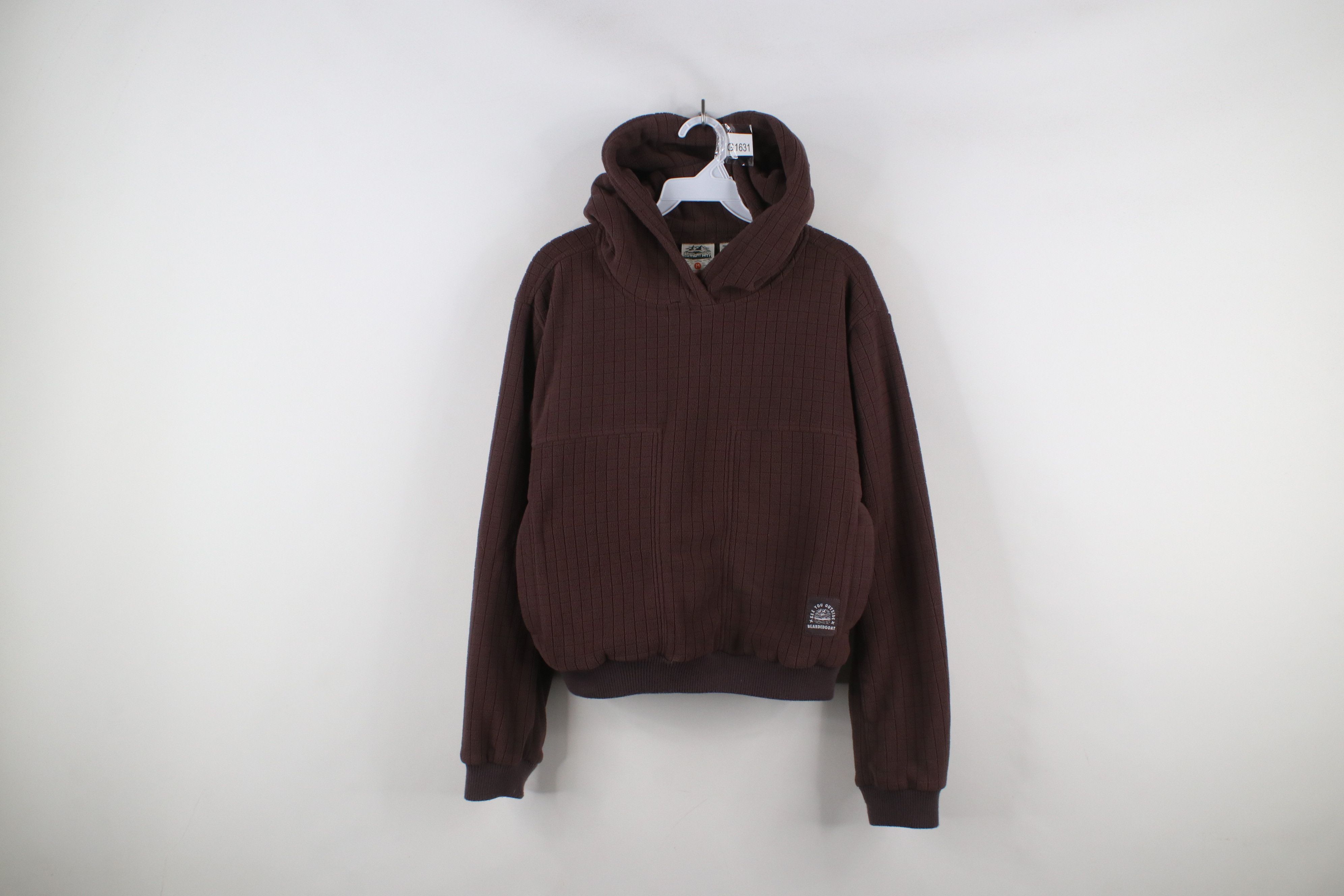 Vintage Beardedgoat Spell Out Sierra Fleece Hoodie Sweatshirt Brown Size M / US 6-8 / IT 42-44 - 1 Thumbnail