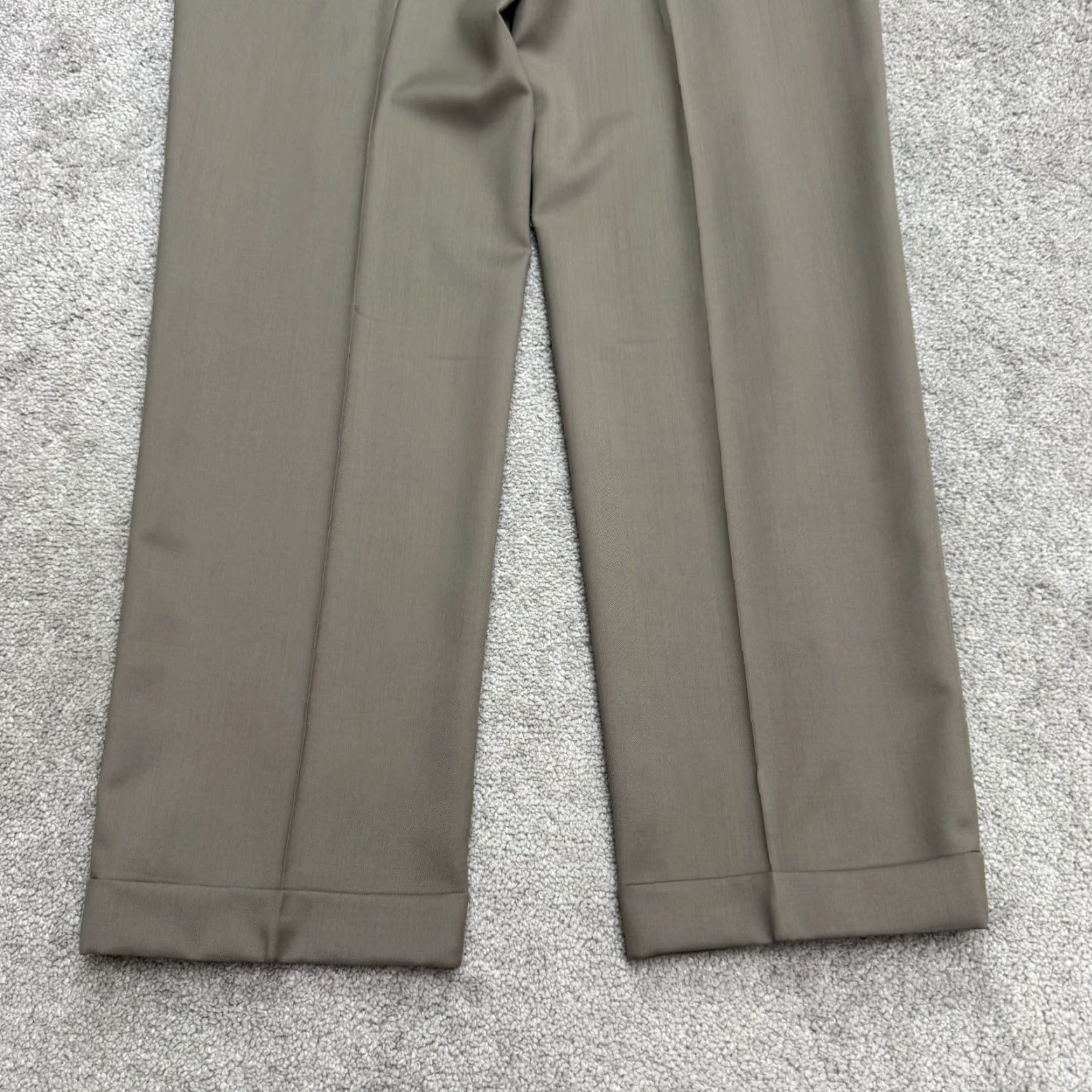 Zanella Zanella Mens 38x30 Wool Dress Pants Brown Straight Leg Vintage No Size US 38 / EU 54 - 6 Thumbnail