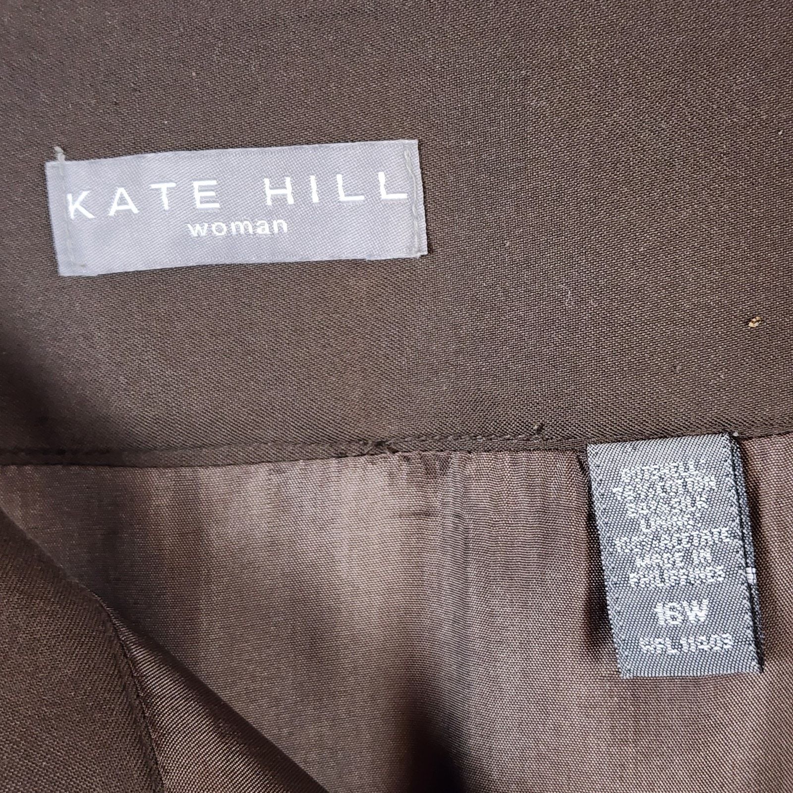 Other Kate Hill Straight Skirt Women’s Size 16 Brown Cotton/Silk Size 38" / US 16 / IT 52 - 7 Thumbnail