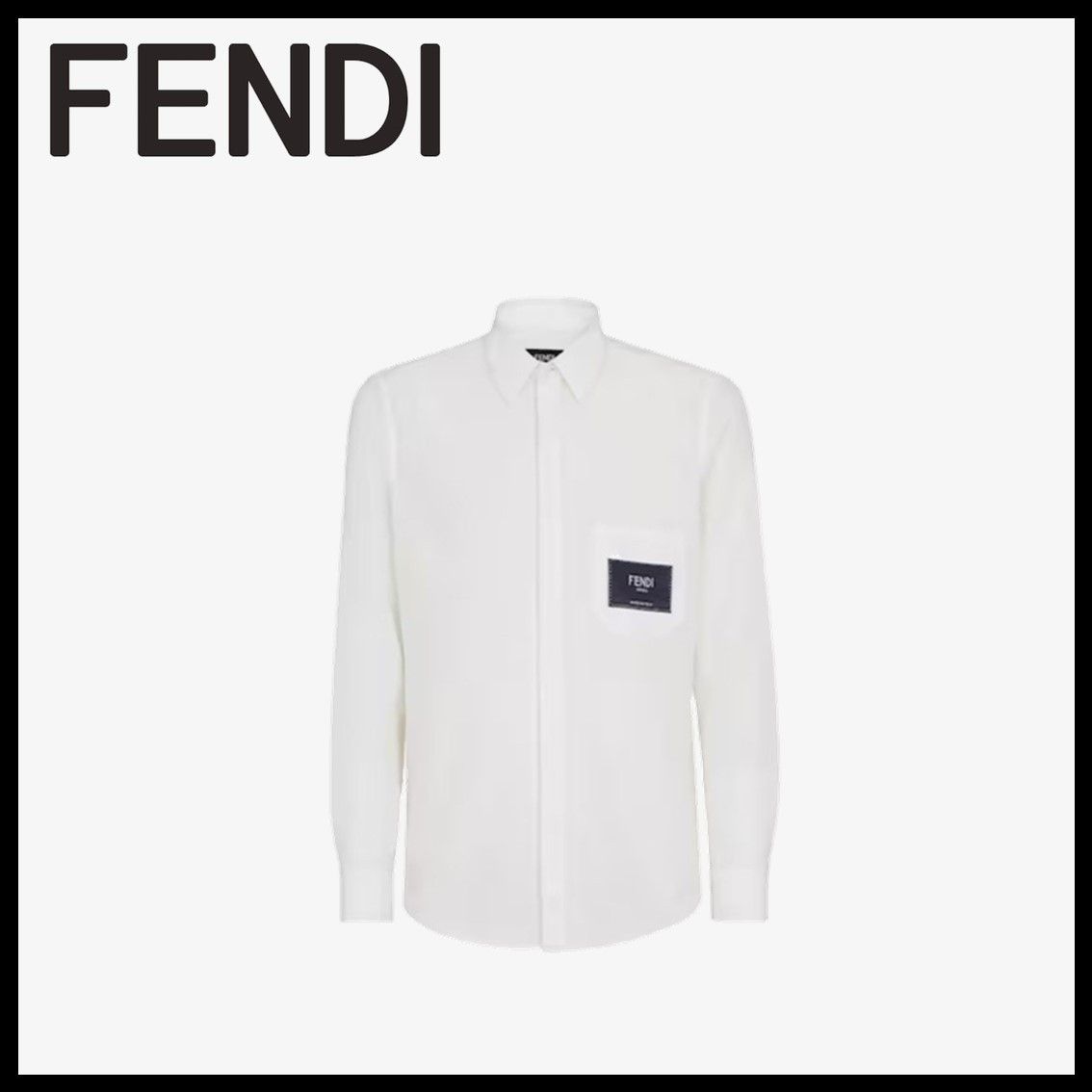 image of Fendi O1Loc1C0124 Shirt In White, Men's (Size Large)