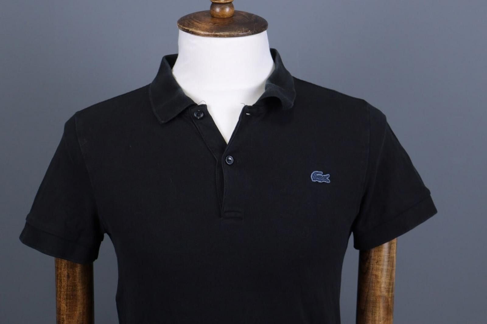 Lacoste Lacoste Black Cotton Collar Popover Polo Shirt Size S Size US S / EU 44-46 / 1 - 2 Thumbnail